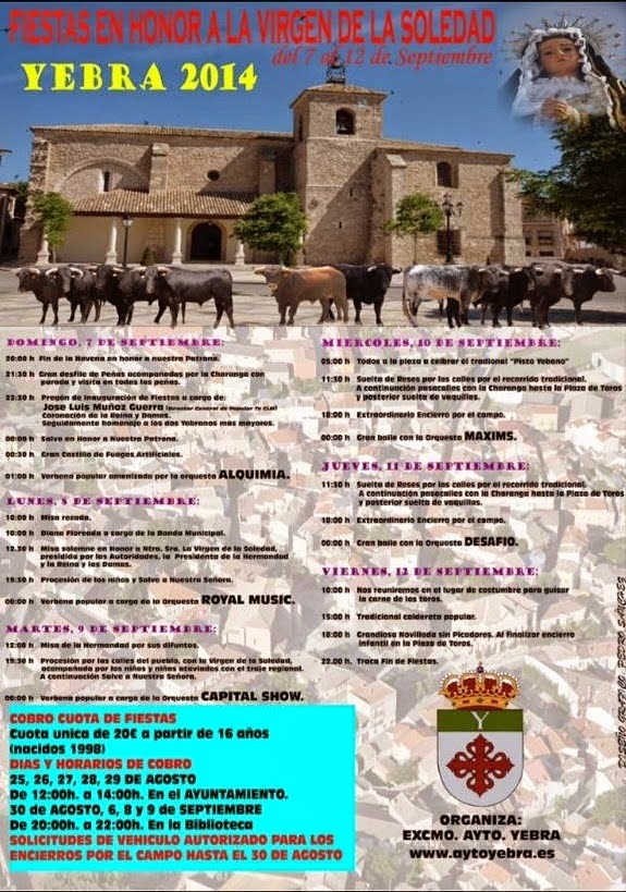 Fiestas patronales en honor a la Virgen de la Varga 2014 Yebra